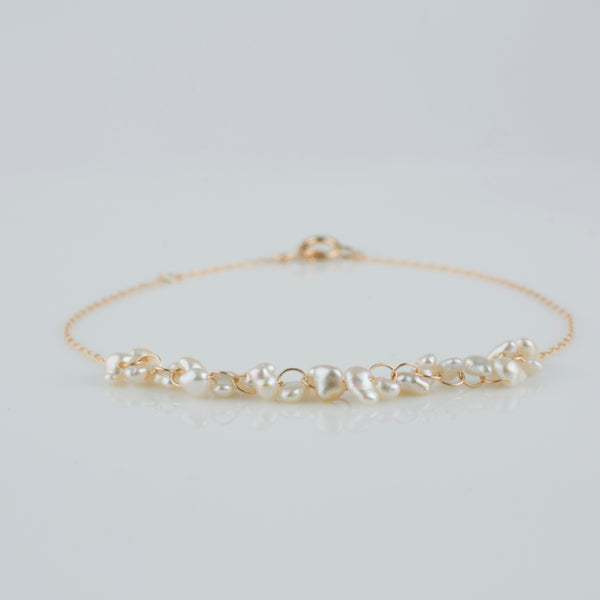 sazare akoya pearl chain bracelet