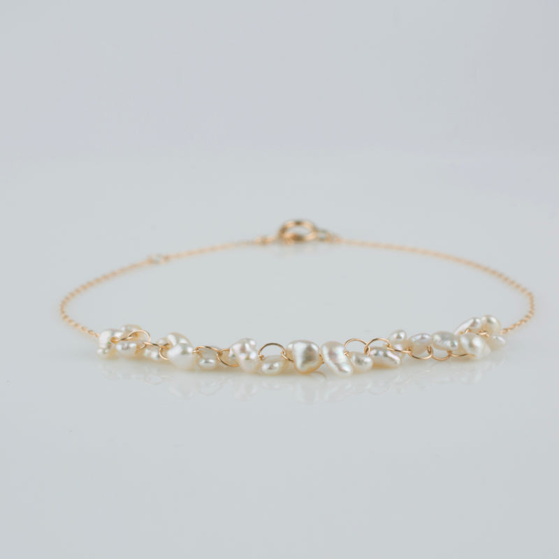 sazare akoya pearl chain bracelet