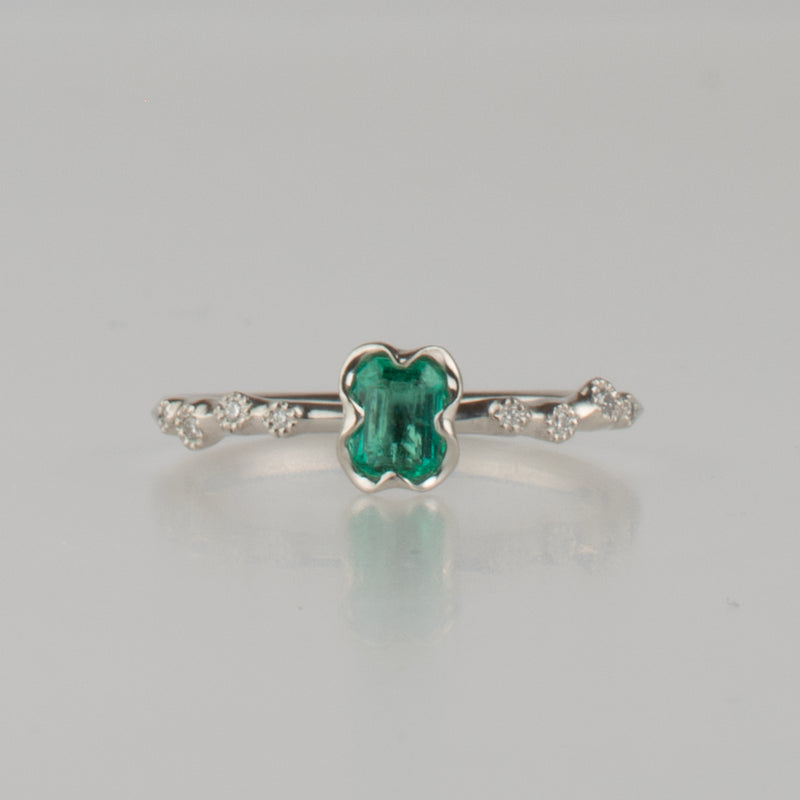 enfold emerald diamond ring