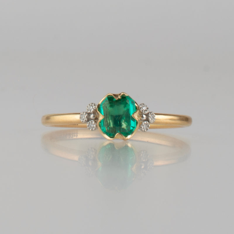 enfold emerald diamond ring