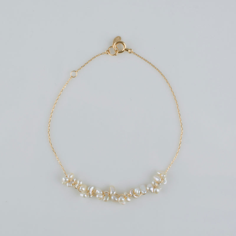 sazare akoya pearl chain bracelet