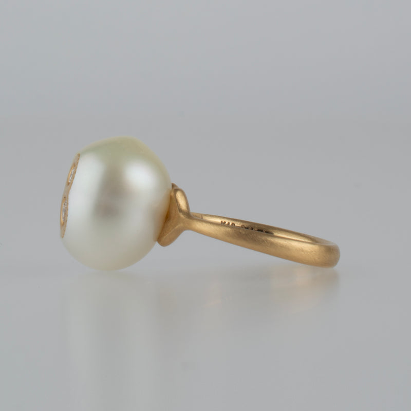 south sea pearl diamond ring