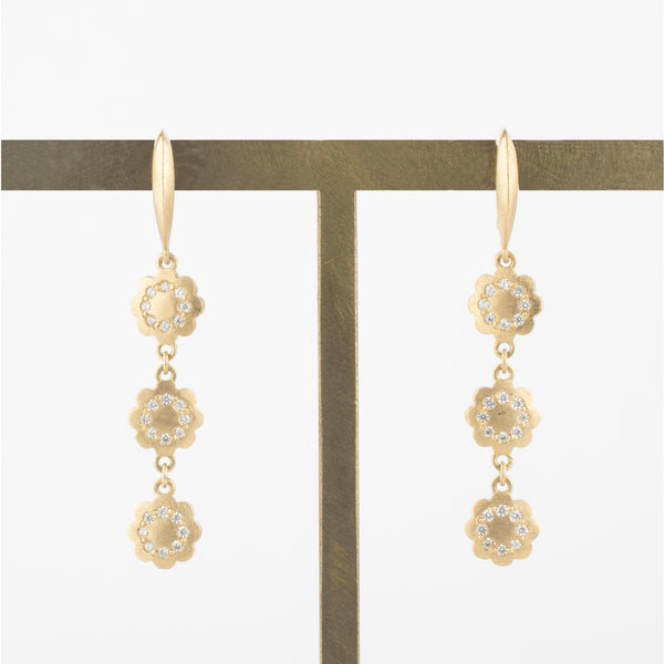 anemone diamond hook earrings