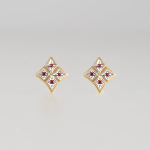 grace ruby stud earrings