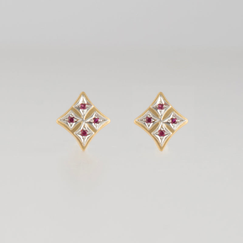 grace ruby stud earrings