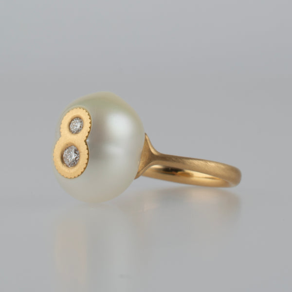 south sea pearl diamond ring