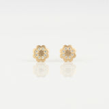 anemone diamond pierced earrings