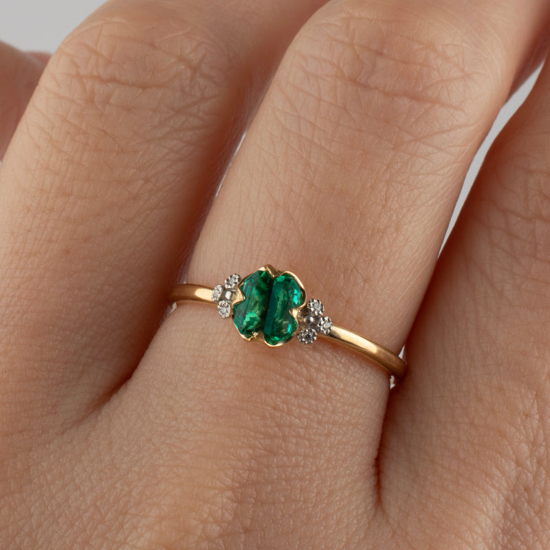 enfold emerald diamond ring