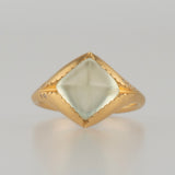 platy prehnite diamond ring