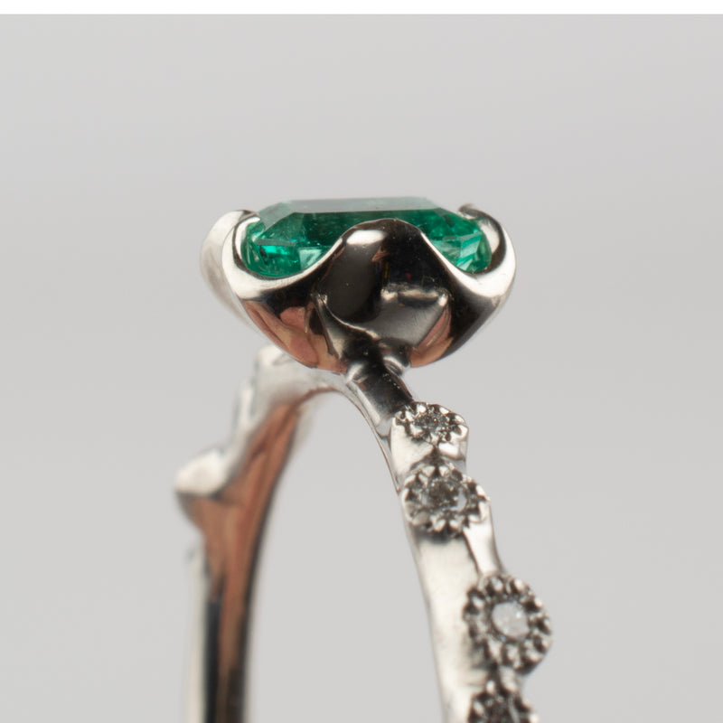 enfold emerald diamond ring