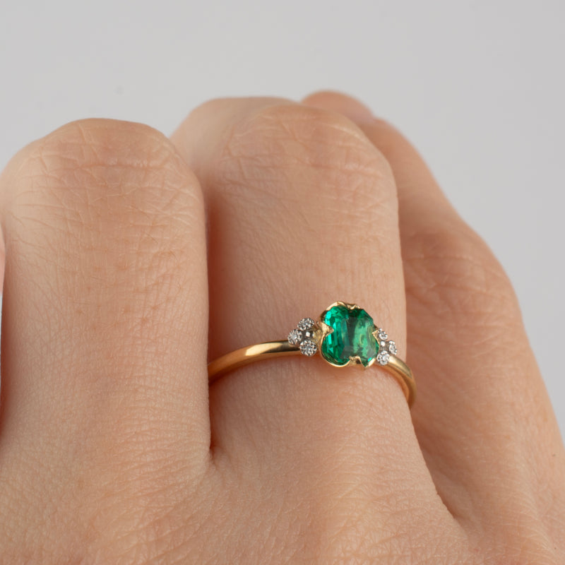 enfold emerald diamond ring