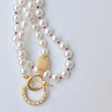 colored knots pearl necklace　FW45-017D-CT