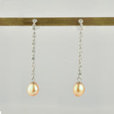 diamond south sea pearl chain earrings DE02-DP-G-PT