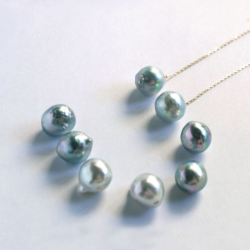 baroque akoya pearl chain earrings