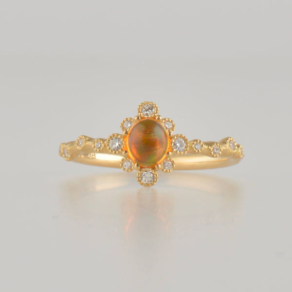 spread opal diamond ring　R2509-002