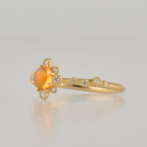 spread opal diamond ring　R2509-002