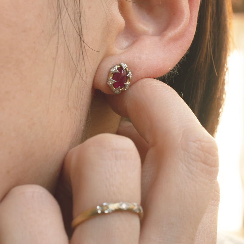 grace ruby stud earrings