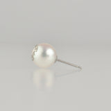 clavo akoya pearl diamond earrings P2608-001