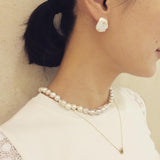petal pearl dia stud earrings M