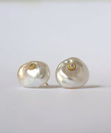 petal pearl dia stud earrings S