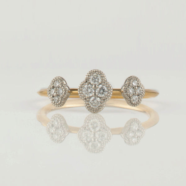 bloom 3motif diamond ring PT YG