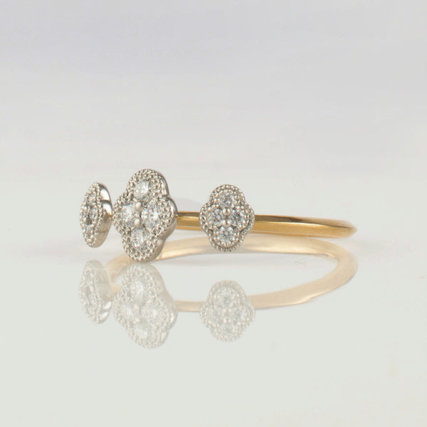 bloom 3motif diamond ring PT YG