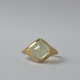 platy prehnite diamond ring