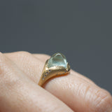 platy prehnite diamond ring