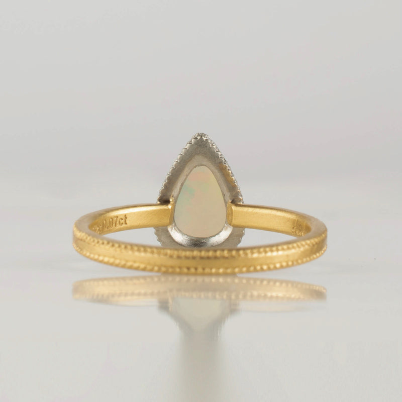 mille white opal diamond ring