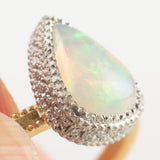 mille white opal diamond ring