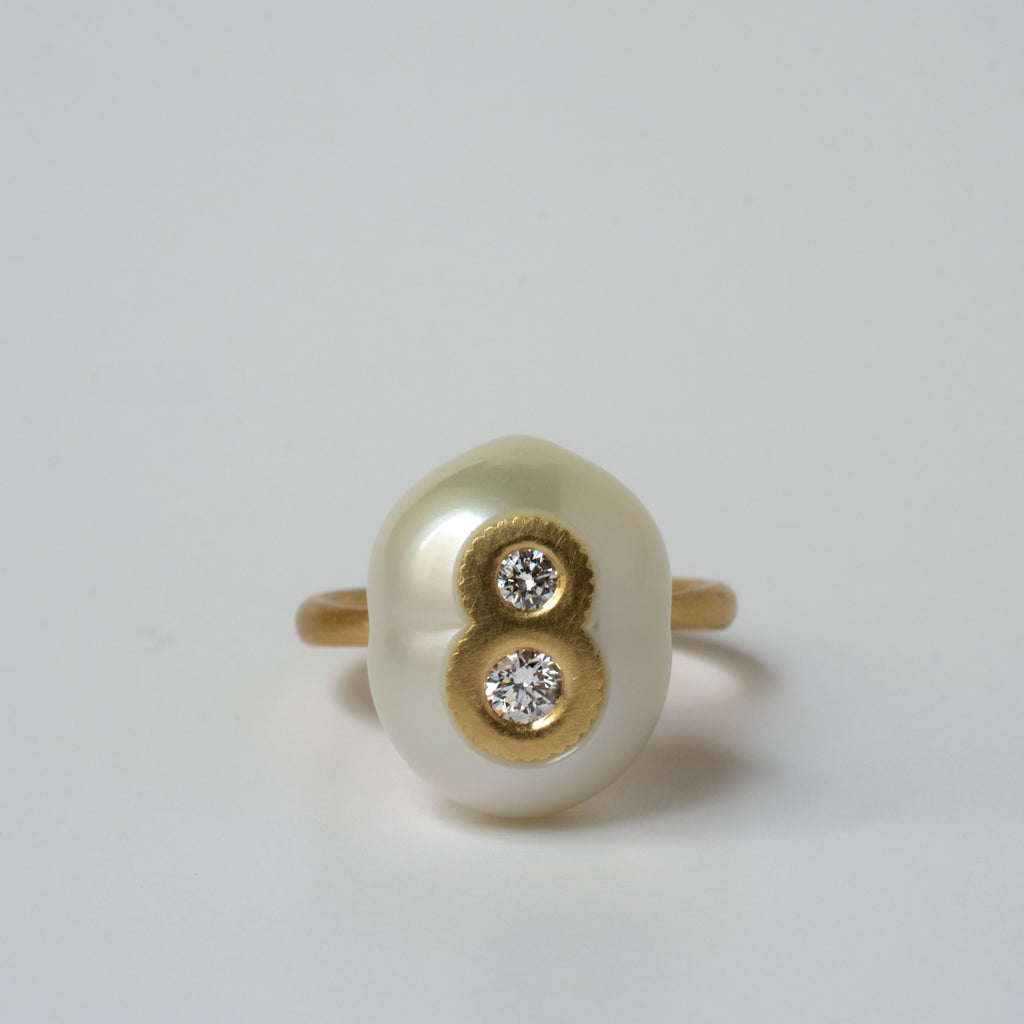 south sea pearl diamond ring