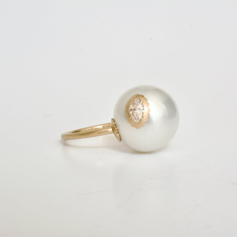 planetary south sea pearl diamond ring