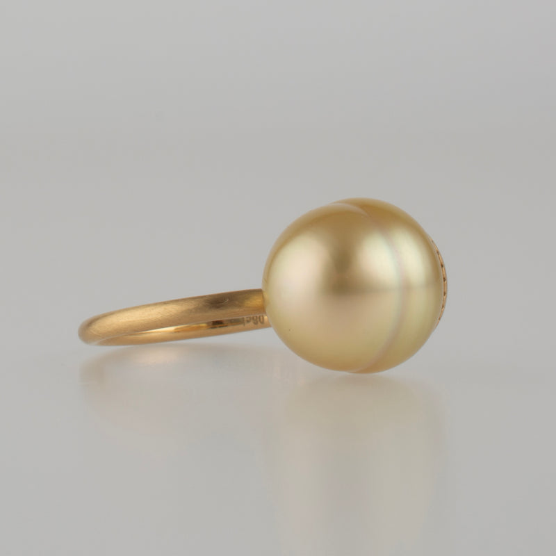 collet south sea pearl diamond ring