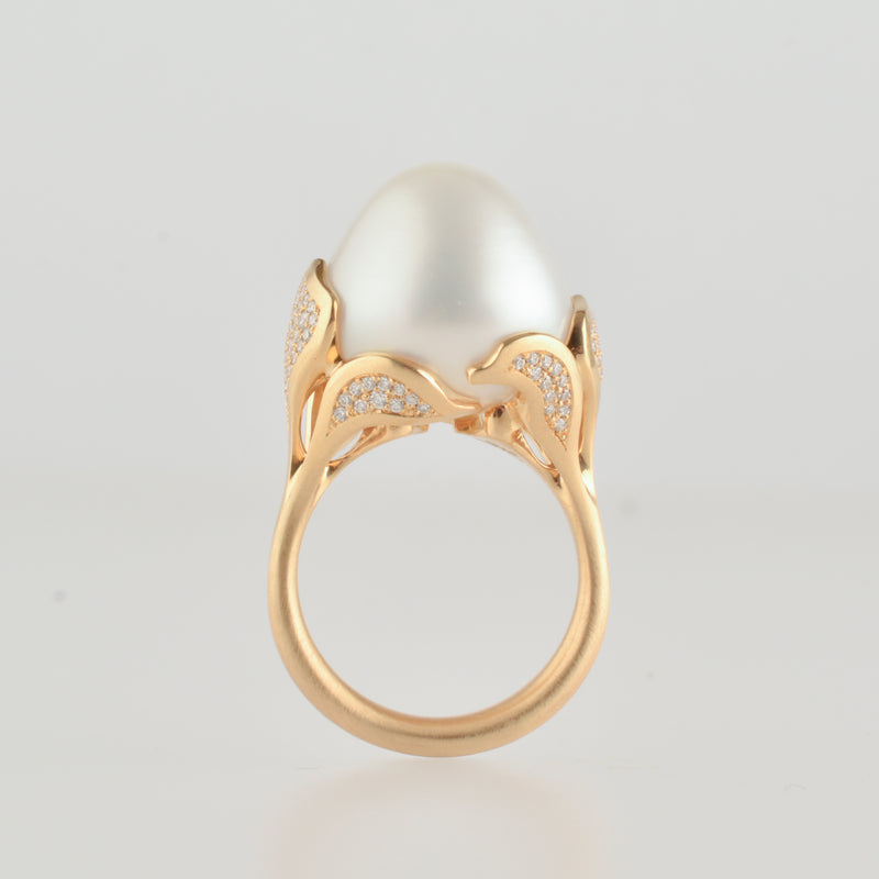 platy south sea pearl diamond ring R2505-003