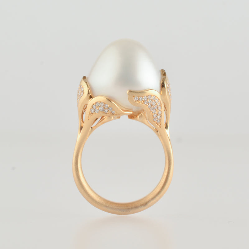 platy south sea pearl diamond ring R2505-003