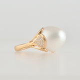 platy south sea pearl diamond ring R2505-003