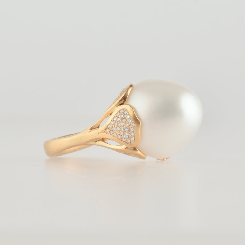 platy south sea pearl diamond ring R2505-003