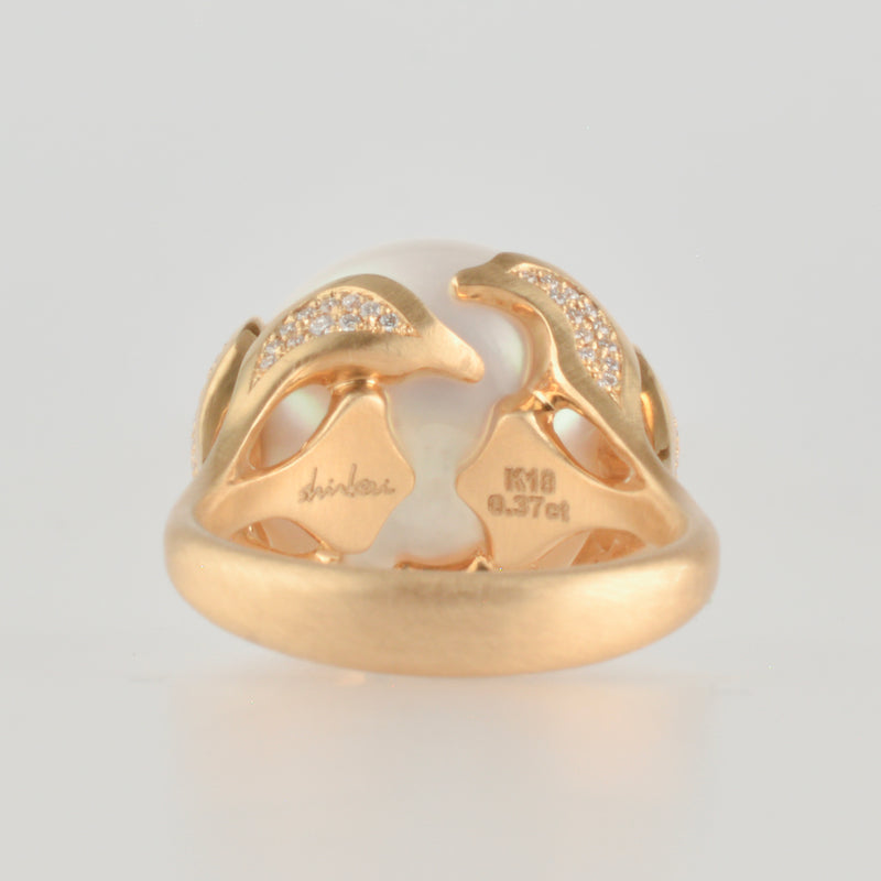 platy south sea pearl diamond ring R2505-003