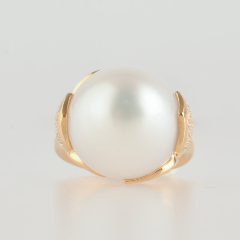 platy south sea pearl diamond ring R2505-003