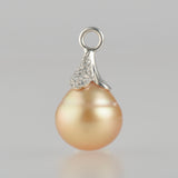 pave south sea pearl diamond pendant top T2601-004