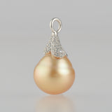 pave south sea pearl diamond pendant top T2601-004