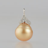 pave south sea pearl diamond pendant top T2601-004