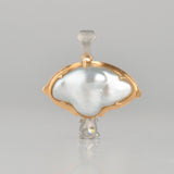 POT South sea pearl diamond pendant top　T2601-013