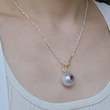 clavo south sea pearl ruby pendant top T2607-003