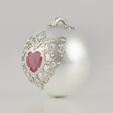 clavo south sea pearl ruby pendant top T2607-003